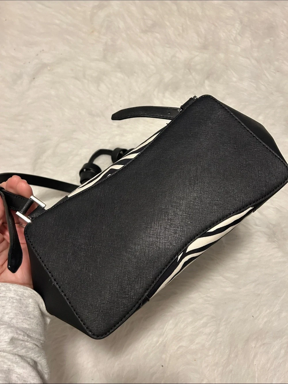 Michael Kors Black and White Zebra-Print Backpack